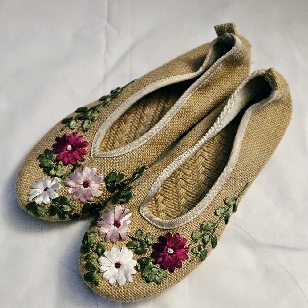 LELINTA Women's 6/6.5 USShoes Floral Loafers Shoes Slip On Round Toe Ballet Flat - Picture 6 of 13